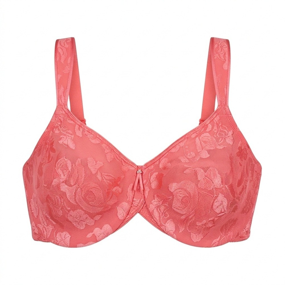 Wacoal Awareness Underwire Bra 85567 Coral Pink Floral Jacquard Lace 40D Womens